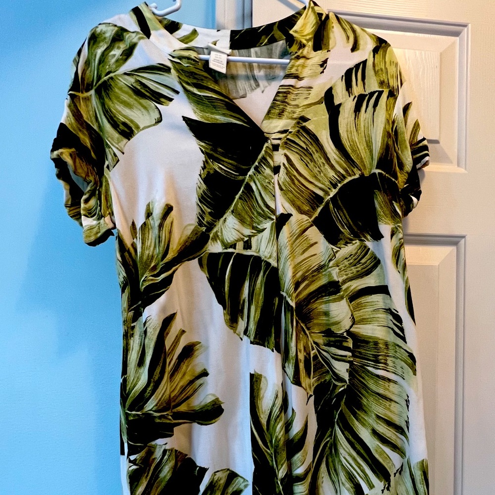 H&M Banana leaf palm print dress